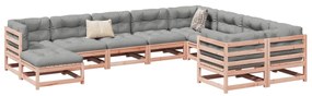 Set divani da giardino 10 pz in legno massello abete douglas