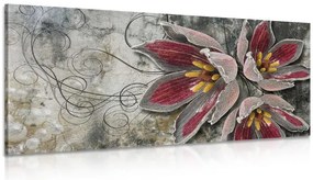 Stampa su tela – Fiori con perle