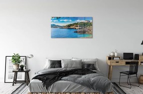 Quadro acrilico Costa del mare della Spagna delle montagne 100x50 cm