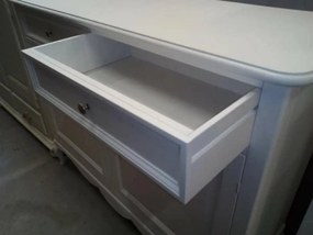 Credenza classica gamba curva in legno bianco opaco