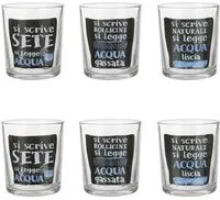 Set 6 bicchieri acqua scritte 270 ml vetro