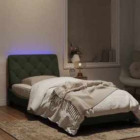 Giroletto con luci led grigio chiaro 80x200 cm in velluto