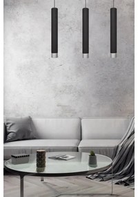 Lampadario LED a cavo TUBA 3xGU10/4,8W/230V nero/cromo lucido