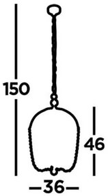 Searchlight 30216-5BK - Lampadario a sospensione con catena SHOWER 5xE14/60W/230V nero