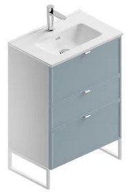 Mobile sottolavabo e lavabo Quadra bianco-cielo in mdf L 60 x H 93 x P 39 cm 3 cassetti