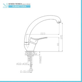 Rubinetto cucina a canna alta in ottone satinato Remy