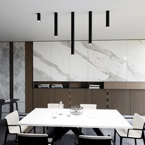 Plafoniera Moderna Faretto Marduk 1 Luce Acciaio Nero 80 Cm