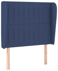 Testiera ad orecchio blu 93x23x118/128 cm in tessuto