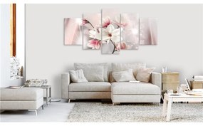 Quadro  Dazzling Magnolias (5 Parts) Wide  Colore Bianco, Dimensioni e Misure 200x100