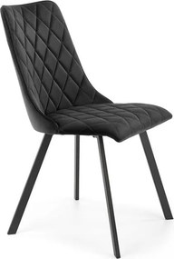 Sedia K450 in velluto nero