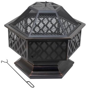 Griglia portatile in legno nero/patinato