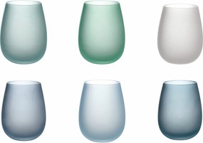 Set 6 Bicchieri Acqua Frosted in Vetro 500 ml VdE Tivoli 1996 Happy Hour...