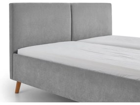 Letto matrimoniale imbottito grigio con rete inclusa 160x200 cm Piano – Meise Möbel