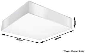 Plafoniera Quadrata da Soffitto in PVC 3xE27 HORUS 45 White da interno