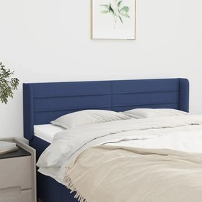 Testiera Ad Orecchio Blu 147x16x78/88cm İn Tessuto /