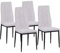 Set 4 Sedie 42x52x98 cm in Tessuto Milano Grigio Chiaro