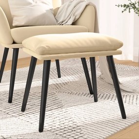 Poggiapiedi Bianco Crema 45x29,5x35 Cm İn Velluto /