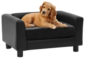 Divano per Cani Nero 60x43x30 cm in Peluche e Similpelle