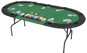 Tavolo da poker piegabile in 3 per 9 giocatori ottagonale verde