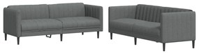 Set di divani 2 pz grigio scuro in tessuto