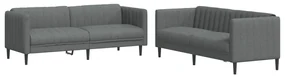 Set di divani 2 pz grigio scuro in tessuto