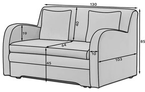 Divano bianco allungabile/con contenitore e rivestimento in bouclé 130 cm Ario – ELTAP