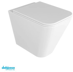 Azzurra Ceramica "Build" Wc Da Terra Filo Muro Senza Brida Bianco Lucido