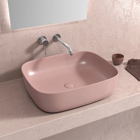 Lavabo D'Appoggio 49x39,5 Cm Karag Rosa Opaco