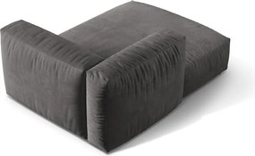 Parte divano componibile grigio (con penisola a sinistra) con rivestimento in velluto Martina – Micadoni