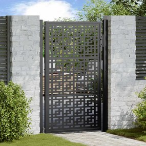 Cancello Giardino Nero 105x155 Cm İn Acciaio Design A Croce /