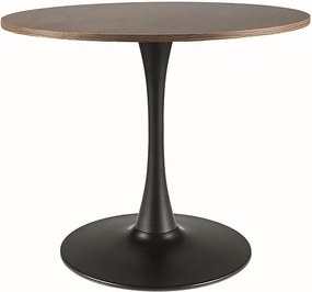 Tavolo rotondo Amadeo II in noce/nero opaco - d90 x h76 cm