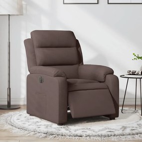 Poltrona Elettrica Reclinabile Marrone Scuro İn Tessuto /