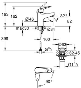 GROHE 24323001 - Miscelatore lavabo SWIFT DN 15, cromo lucido
