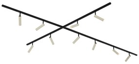 Modern railsysteem met 10 spots beige met zwart 1-fase - Slimline Uzzy