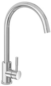 Miscelatore lavello con canna alta girevole in acciaio inox cromato