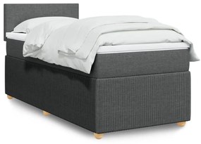 Giroletto A Molle Con Materasso Grigio Scuro 100x200 Cm Tessuto /