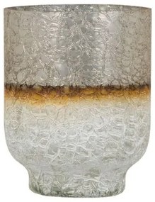 Vaso Cristallo Dorato Bianco 15 x 15 x 19 cm