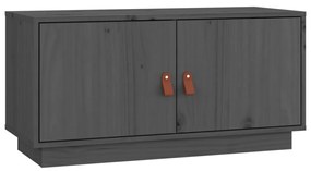 Mobile porta tv grigio 80x34x40 cm in legno massello di pino