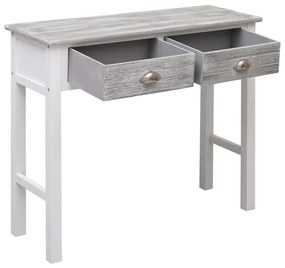 Tavolo consolle grigio 90x30x77 cm in legno