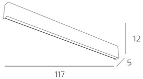 Applique Moderna Wally Metallo Sabbia 4 Luci 2G11 117Cm