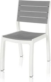 Sedie Da Esterno Senza Braccioli In Resina Effetto Legno Bianco E Grigio Set 4 Pezzi Harmony
