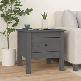 Tavolino grigio 40x40x39 cm legno massello di pino