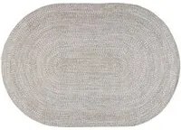 Tappeto ovale tessuto a mano beige 200x140 cm