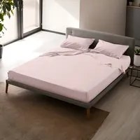 Completo letto matrimoniale rosa in raso