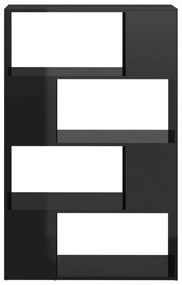 Libreria/divisorio nero lucido 80x24x124,5 cm