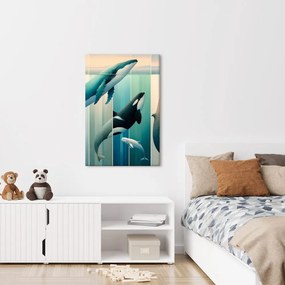 Quadro su tela – Eleganza delle balene sotto la superficie
