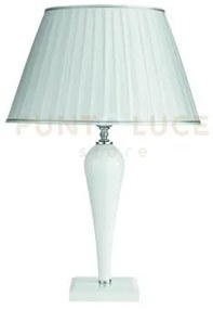 Lumetto ravel bianco e cromo attacco e27 1 luce h.39+24cm