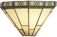 Applique Classica New York Acciaio Nero Vetro Verde 1 Luce E14