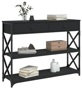 Tavolino consolle nero 100x28x75 cm in legno multistrato