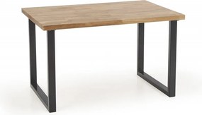 Tavolo Radus 140x85 cm in legno massello - rovere naturale/nero